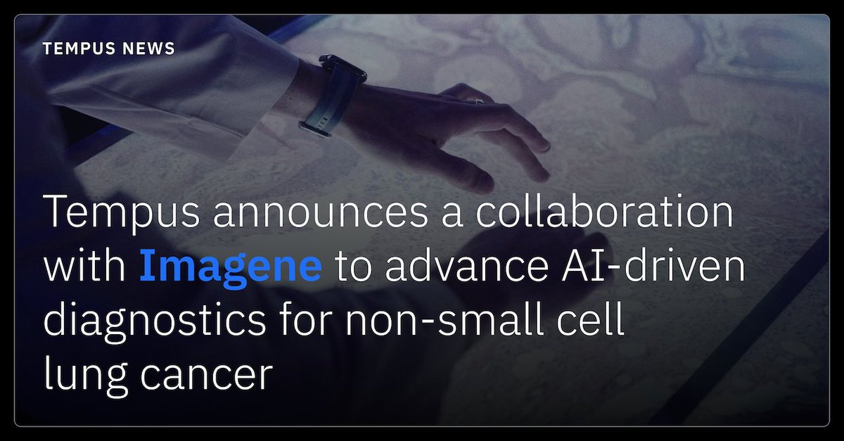 We're excited to announce a collaboration with <a href="/Imagene_ai/">Imagene</a> to advance #AI-driven diagnostics for non-small cell lung cancer. Learn more: tempus.co/imagenecollabo… #NSCLC