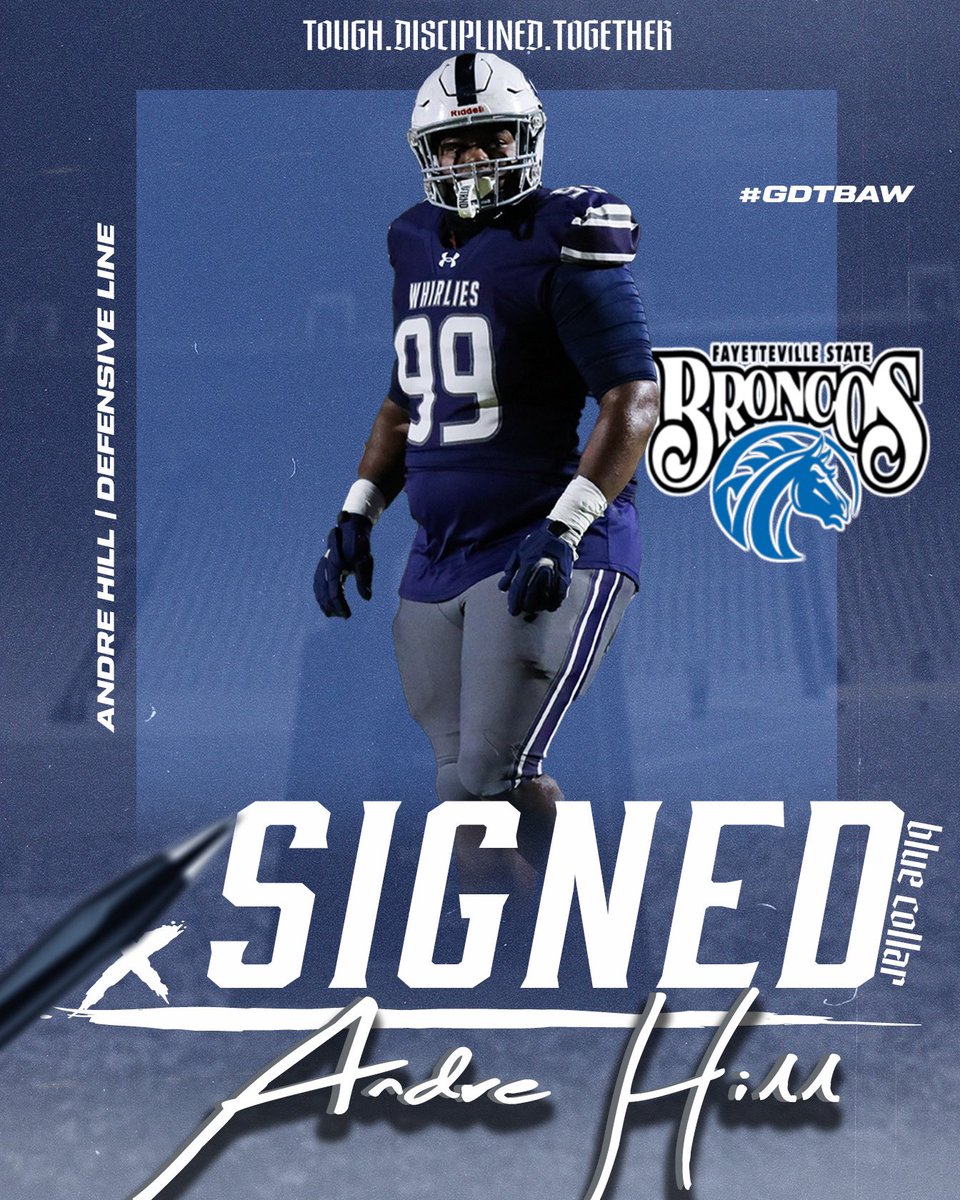 Congrats to <a href="/_AndreHillJr/">Andre Hill Jr✪</a> for his commitment to <a href="/Fsubroncos_fb/">Fayetteville State Football</a>! #GDTBAW
