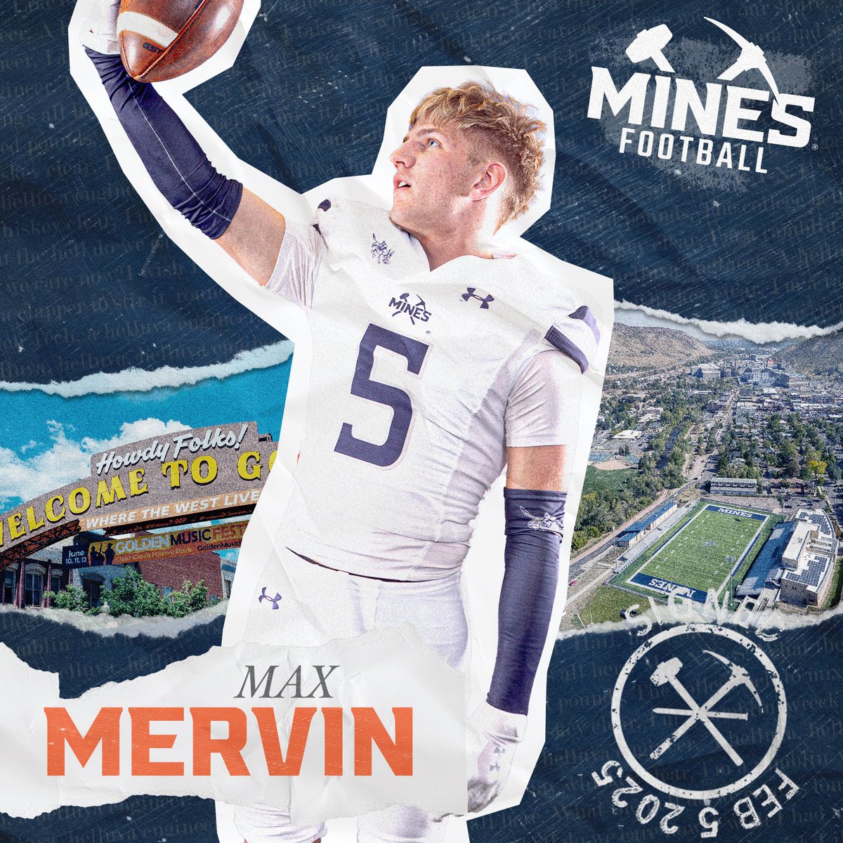 Mines Football (@minesfootball) on Twitter photo ⚒️𝗦𝗜𝗚𝗡𝗘𝗗⚒️
Max Mervin
WR | Aurora, Colo. | Ponderosa HS
<a href="/max_mervin/">Max “Swervin” Mervin</a>
#HelluvaEngineer⚒️ ⚒️𝗦𝗜𝗚𝗡𝗘𝗗⚒️
Max Mervin
WR | Aurora, Colo. | Ponderosa HS
<a href="/max_mervin/">Max “Swervin” Mervin</a>
#HelluvaEngineer⚒️