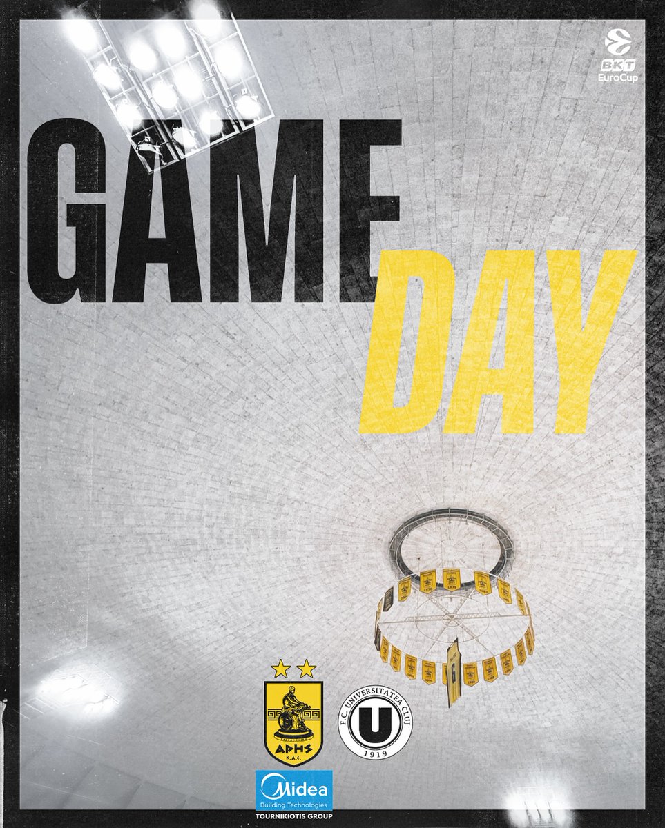 ARISBCgr's tweet image. 𝗚𝗔𝗠𝗘𝗗𝗔𝗬
We host @ubancatransilvania for the #Gameday18 of the @EuroCup
Nick Galis Hall
20:00
#ARISCLUJ
#BKTEUROCUP
#ARISBC