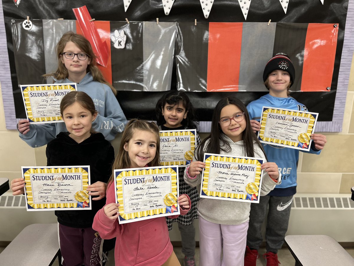 We are proud to celebrate these amazing Sweeney students this month! #shakopeeschools