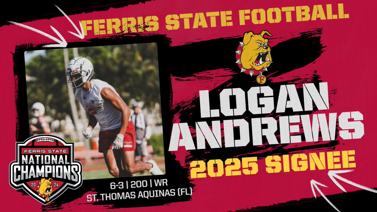 ANOTHER SIGNEE! Big-time playmaker Logan Andrews from St. Thomas Aquinas in Florida is headed to Michigan! Now officially a DAWG! Congrats on signing with the National Champs! #FSUNSD25 <a href="/LoganAndrews07/">Logan Andrews</a>