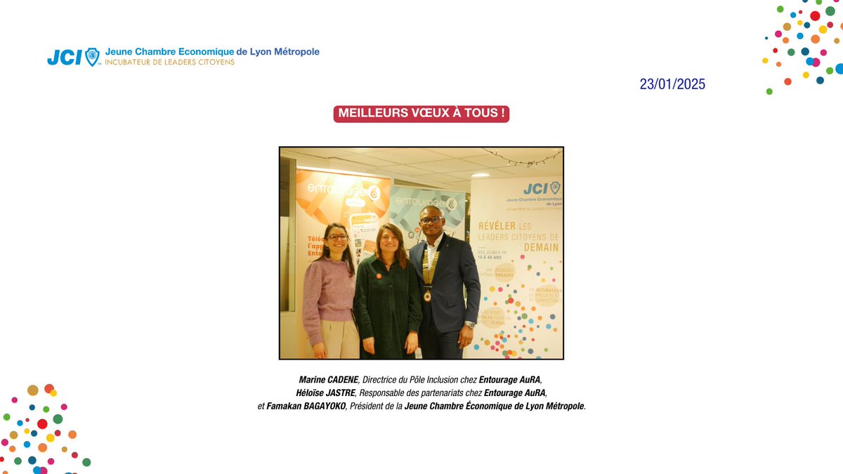 📷 [RETOUR EN IMAGES]  1/2📷

🙏 Un grand merci à nos partenaires et à tous les participants de notre cérémonie des vœux 2025 !

<a href="/JCE_France/">jce_france</a> <a href="/JCEAURA/">Fédération JCE AURA</a> <a href="/clement_ln/">Clém_ent</a> <a href="/Entourage_asso/">Entourage</a> 

#JCI #Leadership #Engagement #LyonMétropole 
#Entourage #IDRAC #HEIP #CPME #JCEF #JCEAURA