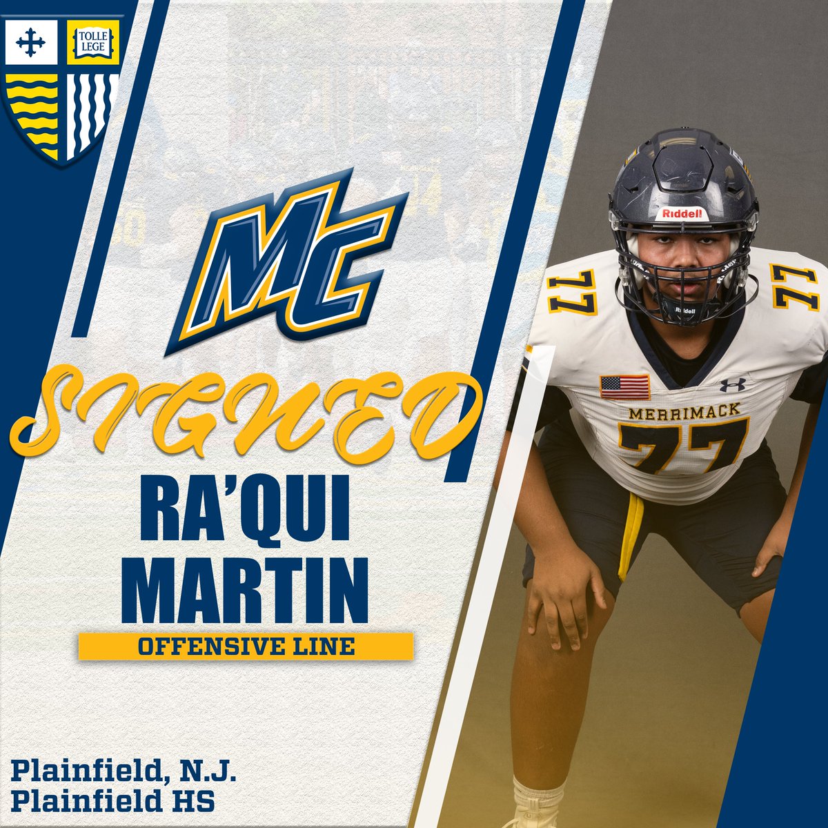 Merrimack Football (@merrimack_fb) on Twitter photo The trenches just got stronger‼️ Welcome <a href="/RaQuiMartin75/">Ra’Qui Martin</a> to the Warrior O-Line‼️
#STRAIN // #FAST // #NSD25 The trenches just got stronger‼️ Welcome <a href="/RaQuiMartin75/">Ra’Qui Martin</a> to the Warrior O-Line‼️
#STRAIN // #FAST // #NSD25