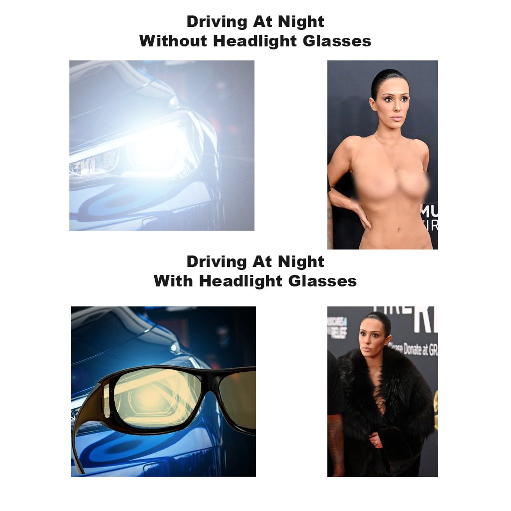 makeheadlightso's tweet image. Driving at night without Headlight Glasses be like