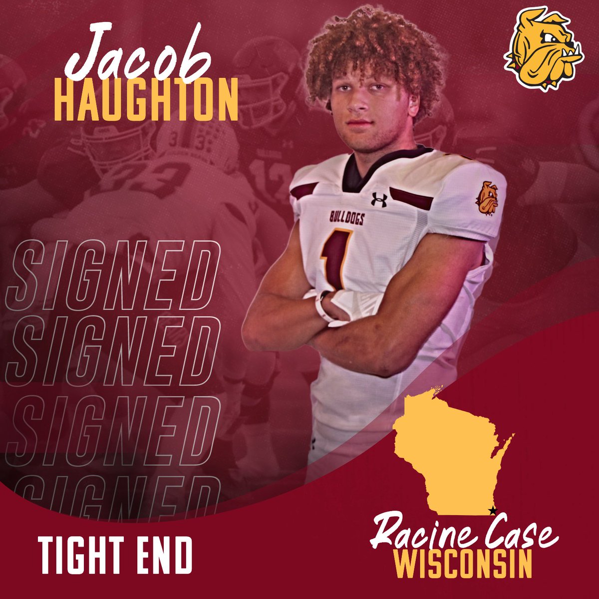 UMD Football (@umd_football) on Twitter photo Signed...✍️
The 6'2" TE <a href="/JacobHaughton23/">Jacob Haughton</a> from Wisconsin is officially a 🐶
#EarnIt | #NSD25 Signed...✍️
The 6'2" TE <a href="/JacobHaughton23/">Jacob Haughton</a> from Wisconsin is officially a 🐶
#EarnIt | #NSD25