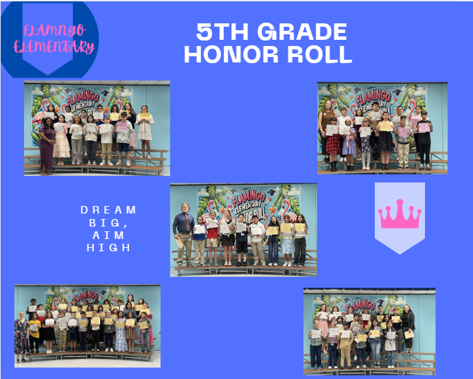 Congratulations to our 5th Grade Honor Roll Students
