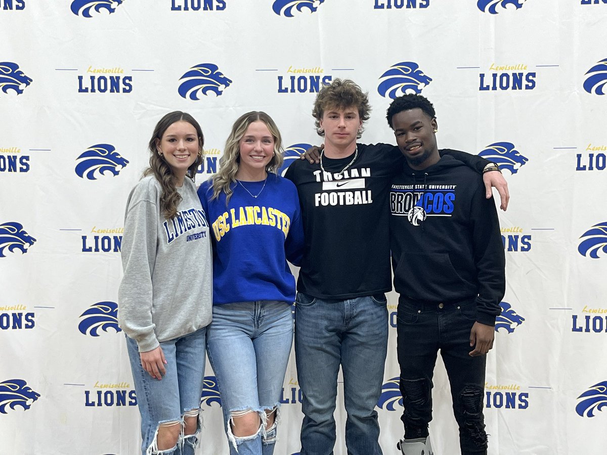 Congrats to all our student-athletes signing their national letter of intent today and thank you for all the contributions you all have given to Lewisville High!! Remember “Once a Lion  Always a Lion”