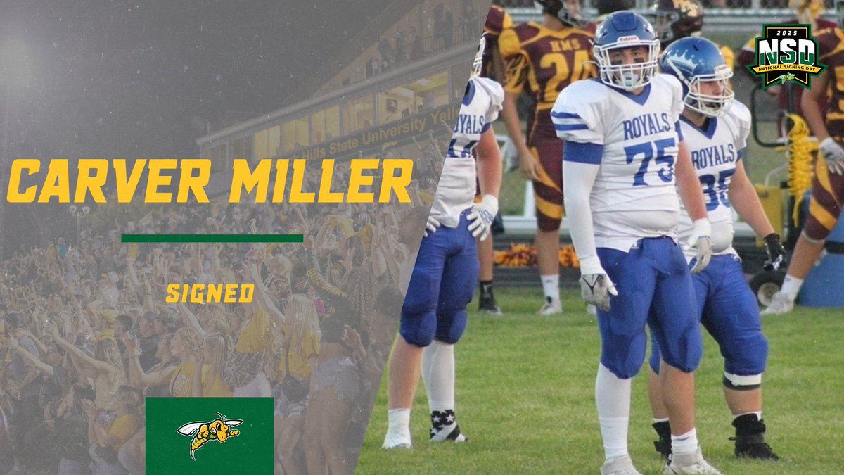 BHSU Football (@bhsufb) on Twitter photo Welcome to The Hills, Carver Miller! 🌲🐝
🏠 | Remsen, Iowa
🎓 | MMCRU High School
🏈 | Offensive Line
📏 | 6'2
⚖️ | 250
📱 | <a href="/C_mill75/">Carver Miller</a>
#NSD25 #PlayInTheHills25 #WEoverME Welcome to The Hills, Carver Miller! 🌲🐝
🏠 | Remsen, Iowa
🎓 | MMCRU High School
🏈 | Offensive Line
📏 | 6'2
⚖️ | 250
📱 | <a href="/C_mill75/">Carver Miller</a>
#NSD25 #PlayInTheHills25 #WEoverME