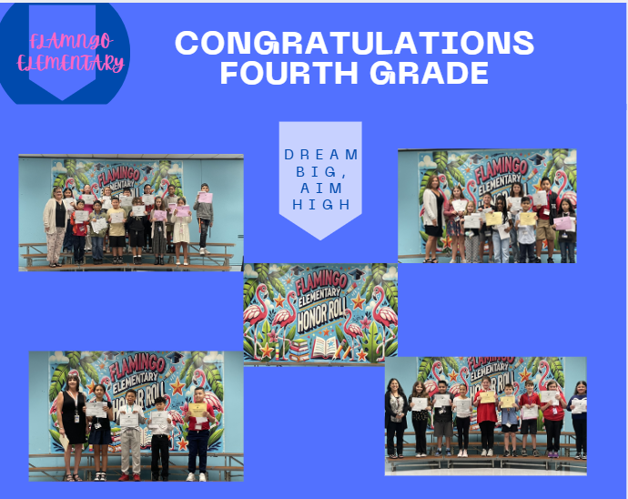 Congratulations to our 4th Grade Honor Roll Students