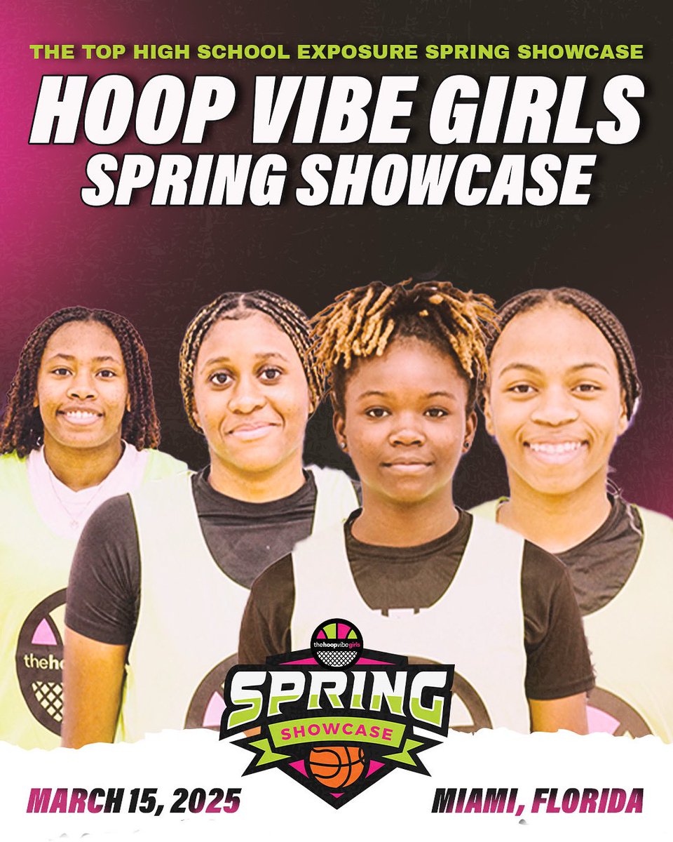 Be there on March 15 in MIA

The annual Individual #HoopVibe Girls Spring Showcase will help athletes get exposure in front of college coaches, scouts &amp; our media team to help them get maximum traction right after the 24-25 high school season

Sign Up Link
thehoopvibe.com/event/the-hoop…