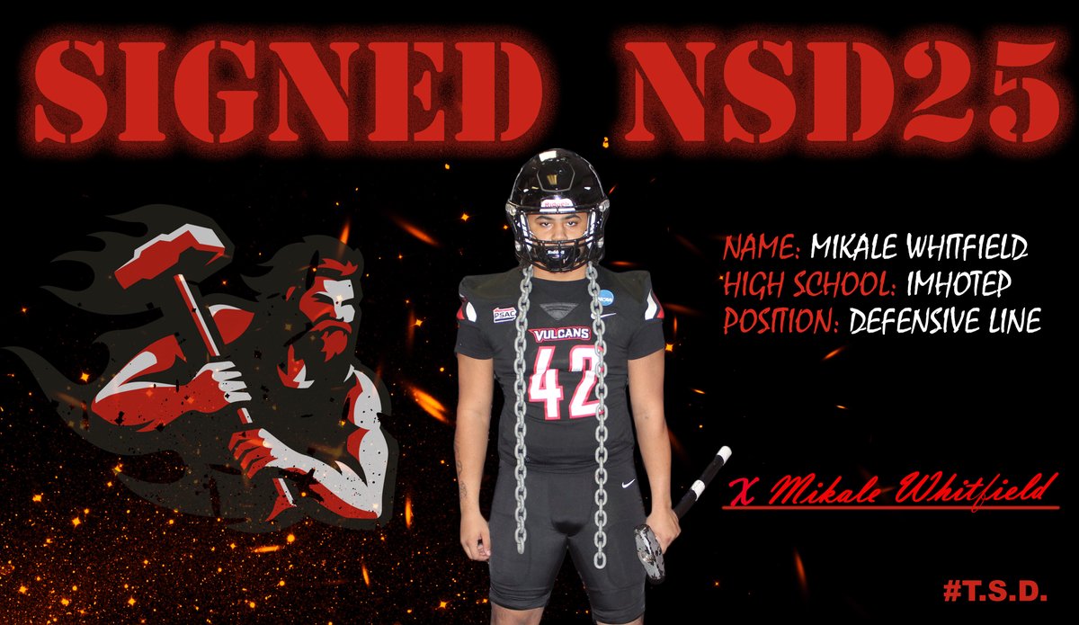 Welcome to #VulcanNation:

DL Mikale Whitfield from Imhotep HS