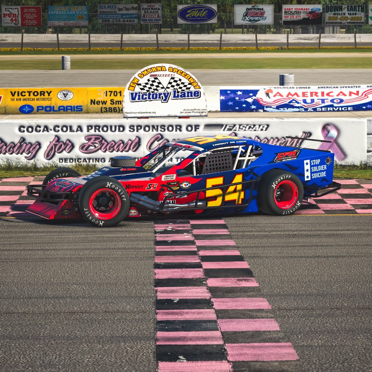 tadyDck34's tweet photo. With the new @ENASCARGG @iRacing WHELEN mods series coming, I decided to base all my oval liveries with this simple design 🔥

Again Thanks to @BIGEVILdesigns for his awesome templates 🙏 https://t.co/2WwPmT9RO3