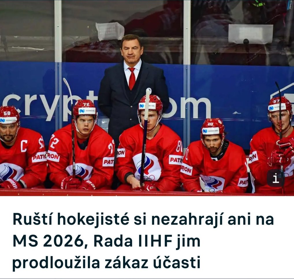 rangl_david's tweet image. Hokej jako nástroj propagandy🇷🇺🏒⛔️

sešlo se mi nečekaně mnoho reakcí na tweet ohledně prodloužení zákazu startu rusáků na MS v hokeji.😠😃

Nejčastější tvrzení protistrany bylo, že &quot;sport do politiky nepatří&quot;, pojďme se na to kouknout blíže😉

🧵👇

za ♻️retweet♻️díky 😎