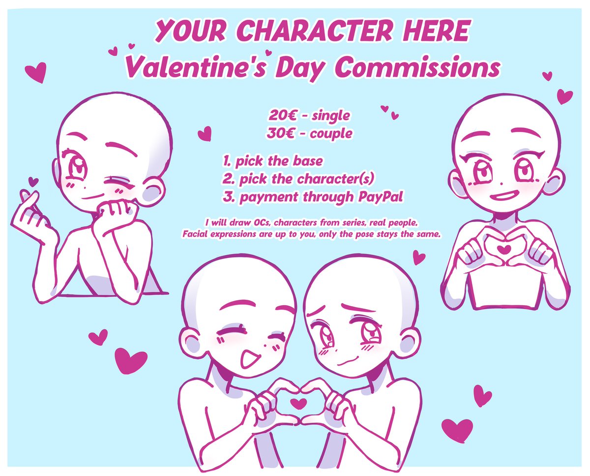 YCH Valentine’s Day edition! DM if you’re interested 💝☺️