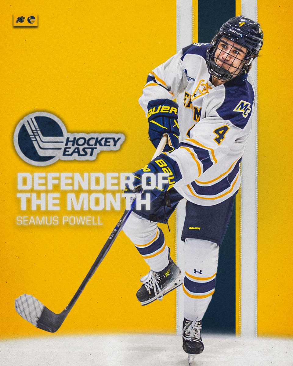 Congratulations to defenseman, Seamus Powell on being the Hockey East Defender of the Month for January!

#GoMack x #MissionMerrimack