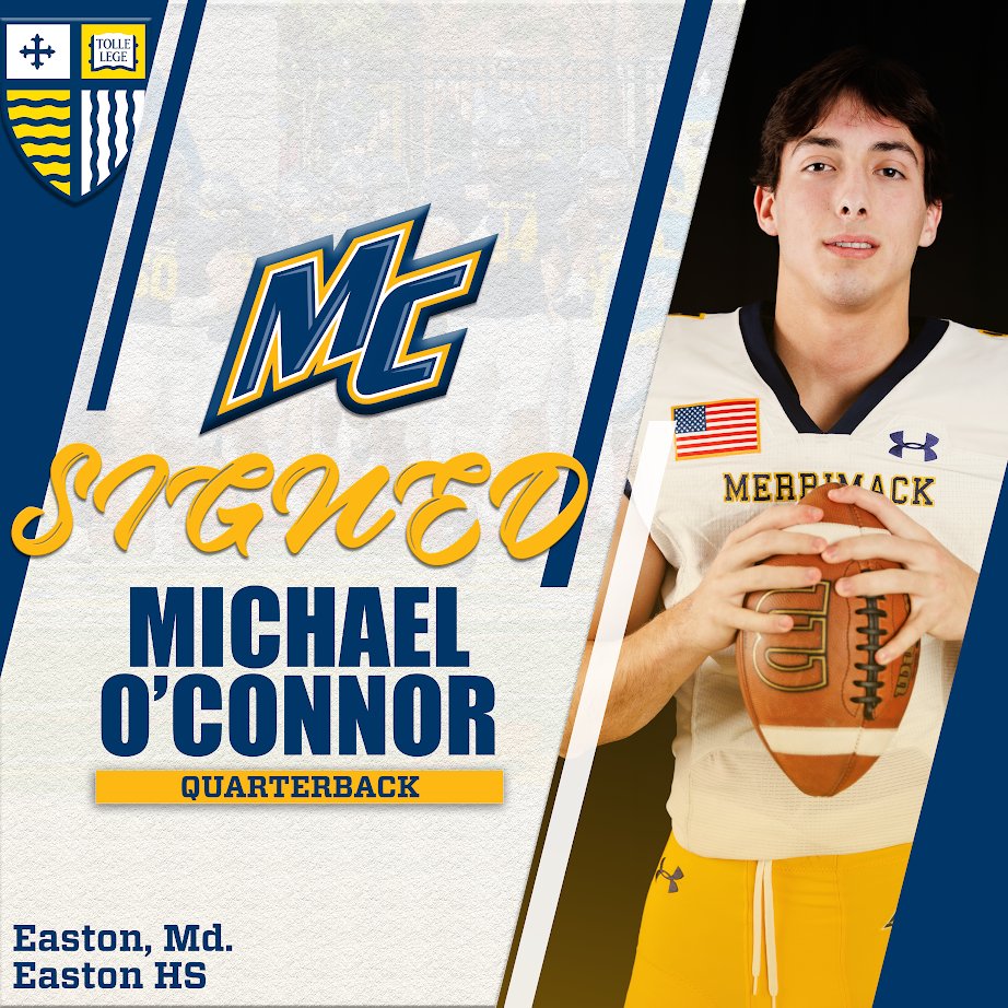 Merrimack Football (@merrimack_fb) on Twitter photo Big time talent from the DMV on the way to North Andover‼️ Welcome <a href="/michael1oco/">Michael O’Connor</a> to the MACK‼️
#STRAIN // #FAST // #NSD25 Big time talent from the DMV on the way to North Andover‼️ Welcome <a href="/michael1oco/">Michael O’Connor</a> to the MACK‼️
#STRAIN // #FAST // #NSD25