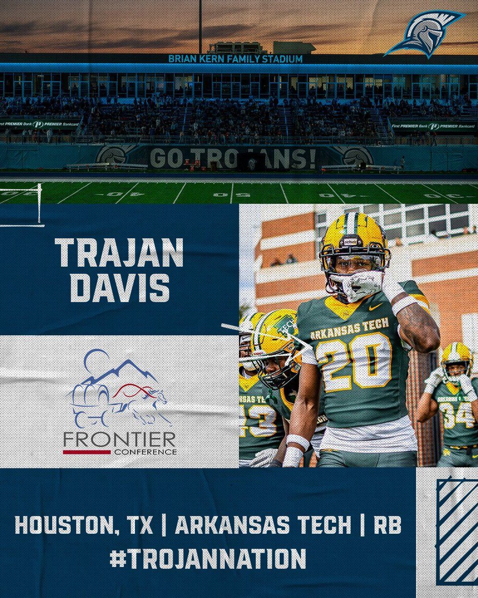 Dakota State Football (@dsufootball) on Twitter photo Welcome to the family!
Trajan Davis (<a href="/boyimslime/">trajan davis</a> )
From: Houston, TX
PC: Arkansas Tech
RB | 6’0 | 200
Film: buff.ly/3Q7gmpW Welcome to the family!
Trajan Davis (<a href="/boyimslime/">trajan davis</a> )
From: Houston, TX
PC: Arkansas Tech
RB | 6’0 | 200
Film: buff.ly/3Q7gmpW