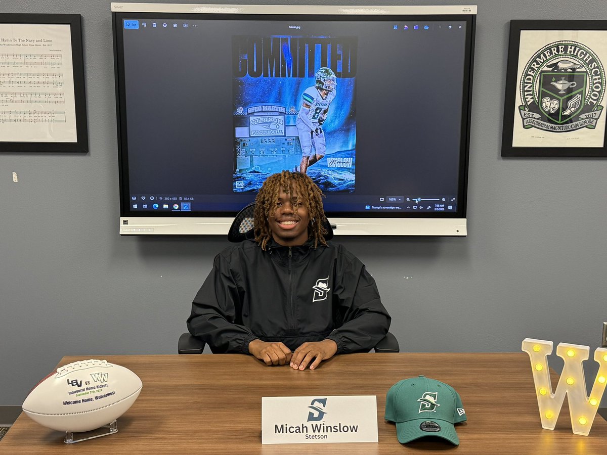 Windermere Football (@wwhs_football) on Twitter photo National Signing Day at Windermere High School is in the books. Less than 1% of high school football players receive D1 scholarships. You four are apart of that group. Congratulations fellas! - C.S. 💙💚🔒 <a href="/dann_y17/">Daniel Bradley</a> <a href="/J_Reilly2/">Jack Reilly</a> <a href="/NoahElkhanderOT/">Noah Elkhander</a> <a href="/micahwinslow4/">Micah</a> National Signing Day at Windermere High School is in the books. Less than 1% of high school football players receive D1 scholarships. You four are apart of that group. Congratulations fellas! - C.S. 💙💚🔒 <a href="/dann_y17/">Daniel Bradley</a> <a href="/J_Reilly2/">Jack Reilly</a> <a href="/NoahElkhanderOT/">Noah Elkhander</a> <a href="/micahwinslow4/">Micah</a>