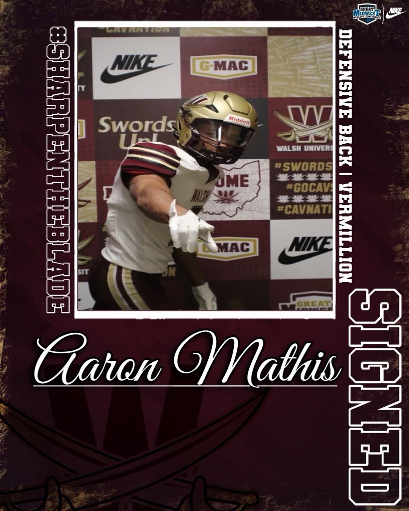 Walsh Football (@walshufootball) on Twitter photo Welcome to Canton, <a href="/AaronMathis77/">Aaron Mathis</a> !
π Vermillion, OH
π« Vermillion High School
π Safety
#ChaseTheLion βοΈ Welcome to Canton, <a href="/AaronMathis77/">Aaron Mathis</a> !
π Vermillion, OH
π« Vermillion High School
π Safety
#ChaseTheLion βοΈ