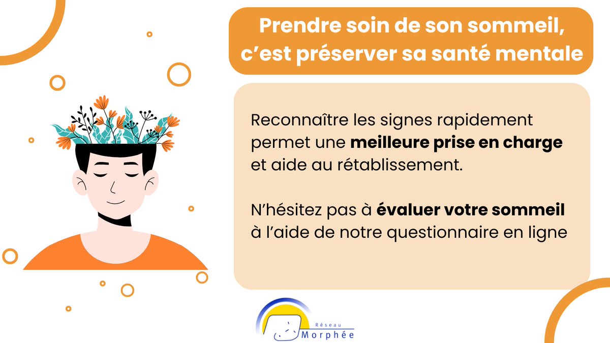 Aujourd'hui, c'est la Journée Nationale de prévention du suicide.
Les troubles du #sommeil peuvent être de signes avant-coureurs de détresse. En parler, c’est déjà un premier pas vers l’aide🌿
📞 <a href="/3114_appel/">𝟯𝟭𝟭𝟰</a> , ligne gratuite &amp; confidentielle, 24h/24, 7j/7
3114.fr