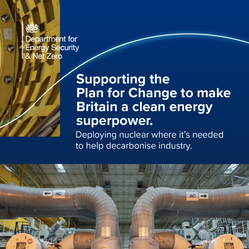 energygovuk's tweet photo. We're introducing a new planning framework and creating a regulatory taskforce to make it easier for industry to plan and build new nuclear plants safely and sustainably.  

Helping us boost our energy security, create jobs and make Britain a clean energy superpower.
