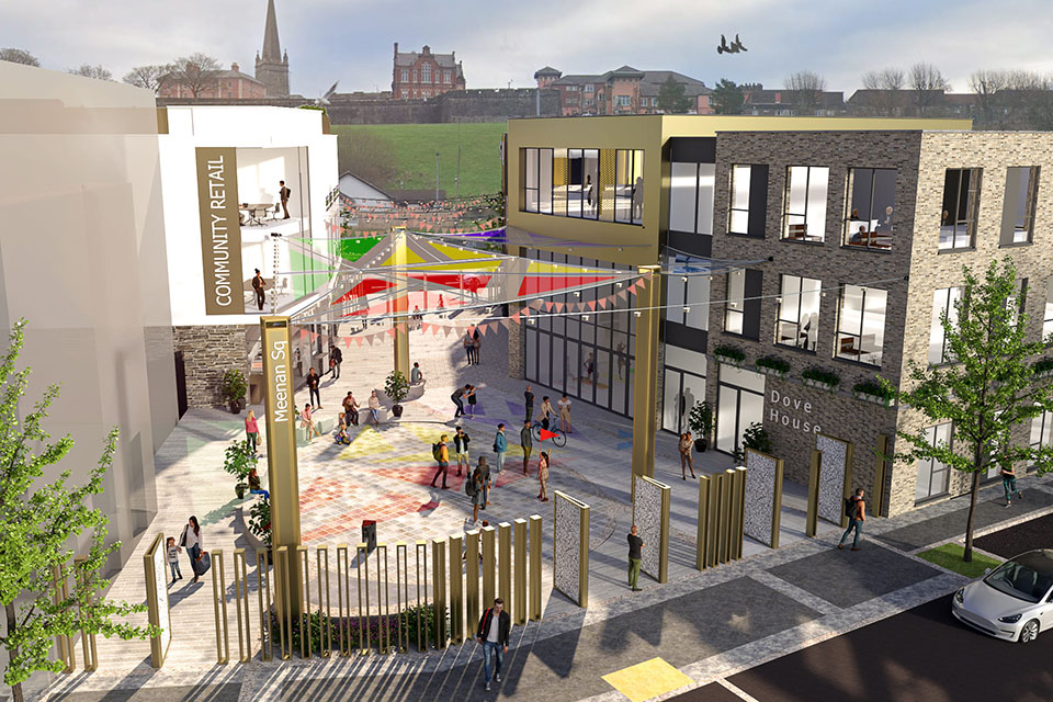 A planning application has been submitted for the transformation of Meenan Square!🎉
In partnership with <a href="/UrbanVillagesNI/">Urban Villages</a> and Meenan Square Developments, we aim to create a mixed-use space featuring a community hub, essential amenities &amp; 8 social homes.
➡️bit.ly/4hoKuJo