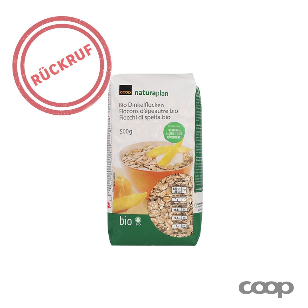 #Rückruf Coop ruft vorsorglich Bio Dinkelflocken von Naturaplan zurück. Das betroffene Produkt kann Plastikteile enthalten. Es besteht eine potenzielle Gesundheitsgefährdung und es wird empfohlen, das Produkt nicht zu konsumieren. ➡️  bit.ly/40P4n5o #CoopCH