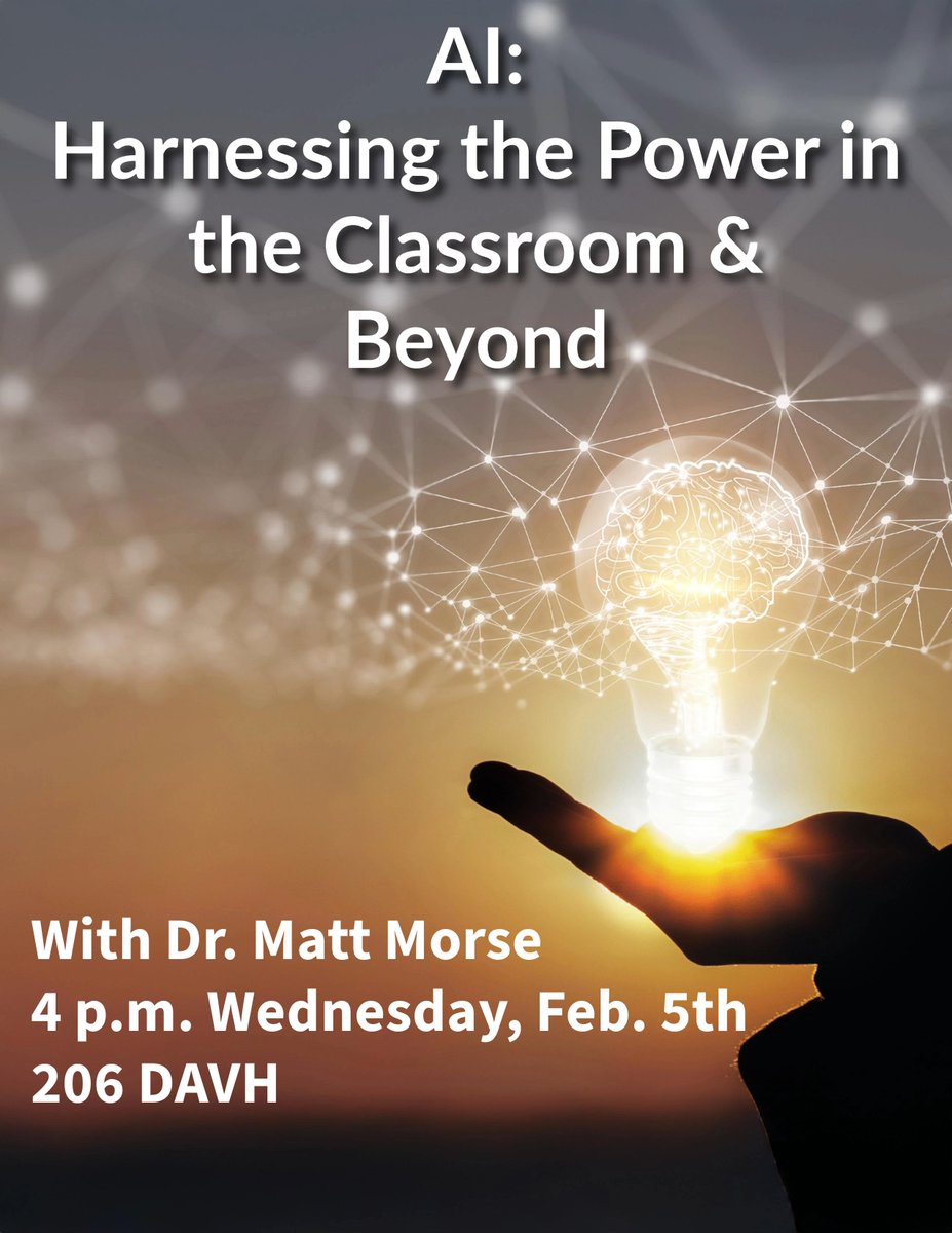 BarcCommons's tweet image. Explore how today's AI systems can enhance teaching and learning, hosted by lecturer Dr. Matthew Morse whose research focuses on the impact of communication technology on our daily lives.