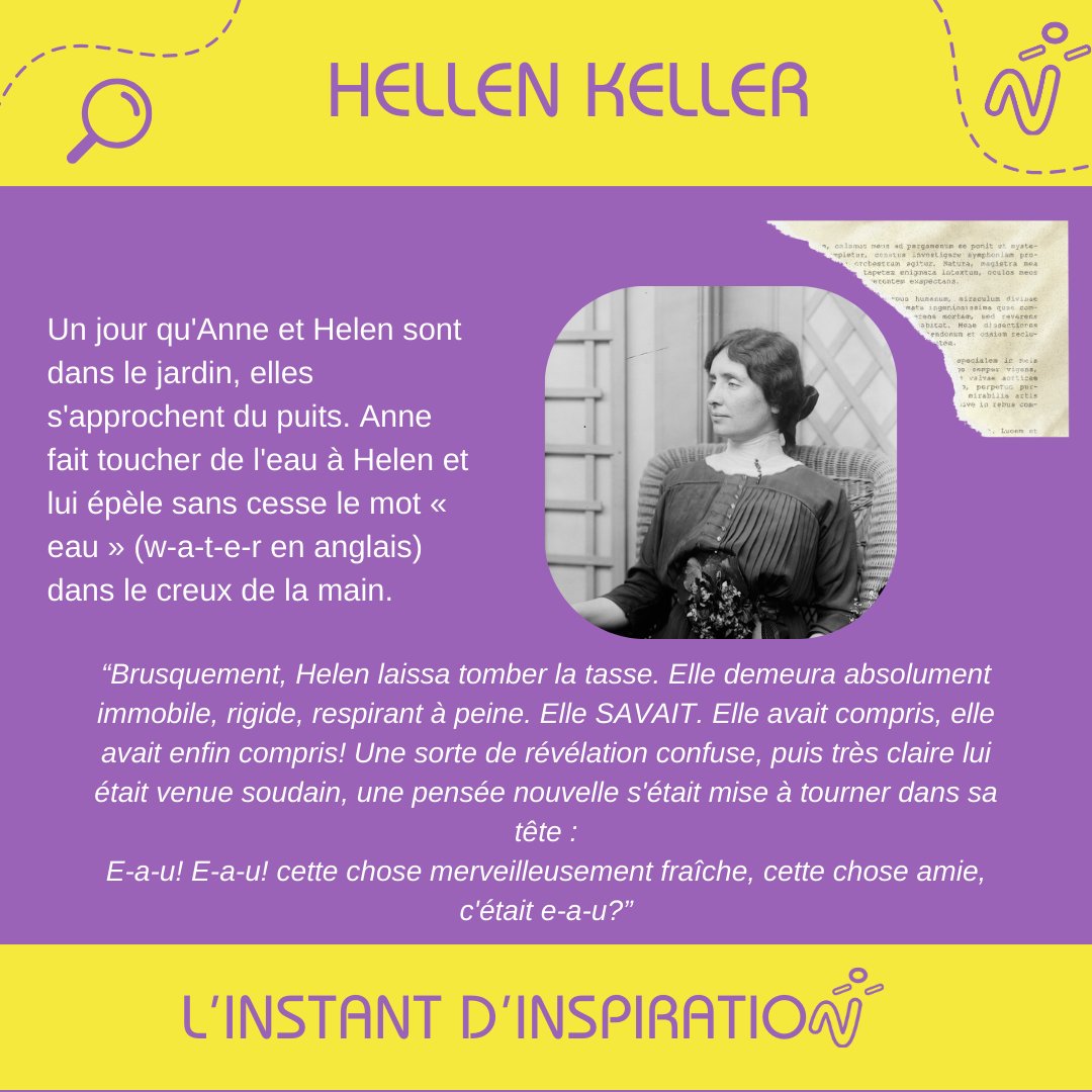 TREMPLIN_HANDI's tweet photo. 🔎 Découvrez notre premier #InstantInspiration dédié à #HelenKeller
📚Sources:
- Lorena A. Hichkok. (1998) "L'histoire d'Helen Keller"
- https://t.co/SIHzEQVWqy
- https://t.co/jl5RJNw9aI
- https://t.co/cIMrcDWw3v
👉 N'hésitez pas à nous faire des suggestions en commentaire ! https://t.co/eh9pVNoqqD