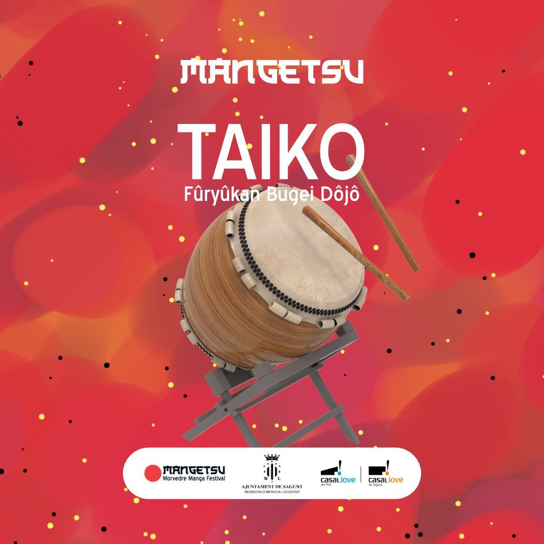 Mangetsu_Fest's tweet photo. Taikokorokokó disfruta d'un espectacle de taiko, la batukada japonesa el diumenge a les 13h

L’escola d’arts marcials Fûryûkan Bugei Dôjô, membre de la European Bugei Society, realitzarà un espectacle de taiko. És un espectacle que fa servir un gran tambor tradicional japonés. https://t.co/BAdSAuOrvt