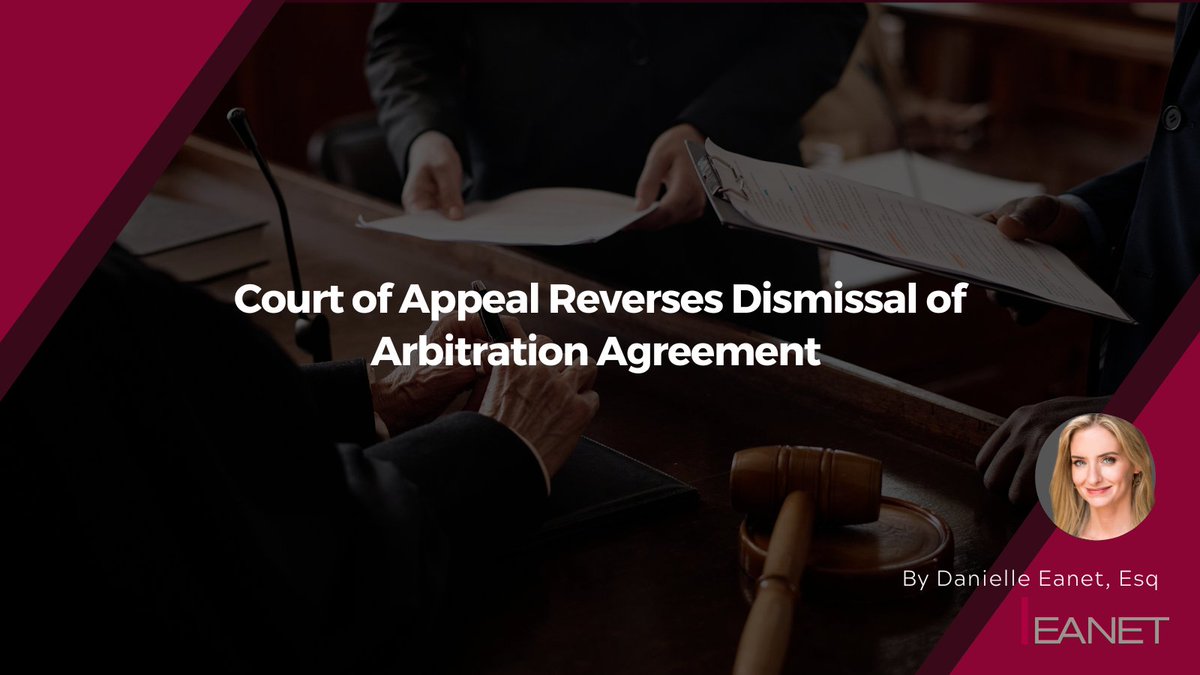 EanetPC's tweet photo. Court Ruling Reinforces Arbitration Agreements. Is your Company’s enforceable? The CA Court of Appeal just delivered a major win for employers, confirming that these agreements in employee handbooks can be enforced. Ensure your agreements hold up! https://t.co/hs1T3DB4pU https://t.co/kVOMmme3d5