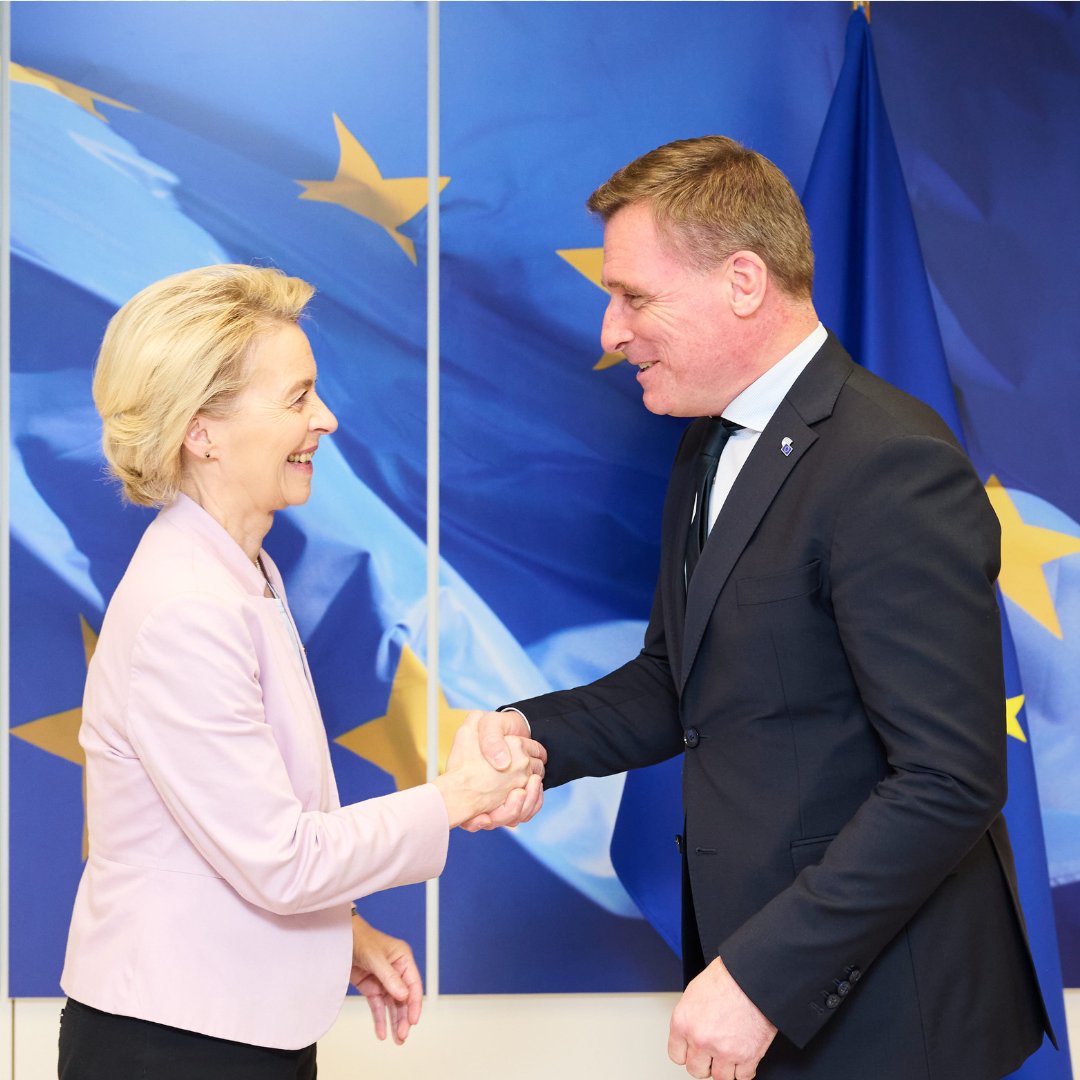 EESC_President's tweet photo. Thank you for our cordial meeting today, President @vonderleyen! 

We emphasized the importance of unity among EU leaders in addressing geopolitical challenges &amp; the need for stronger youth involvement, gender equality &amp; #CivilSociety engagement in 🇪🇺candidate countries.

More ⬇️