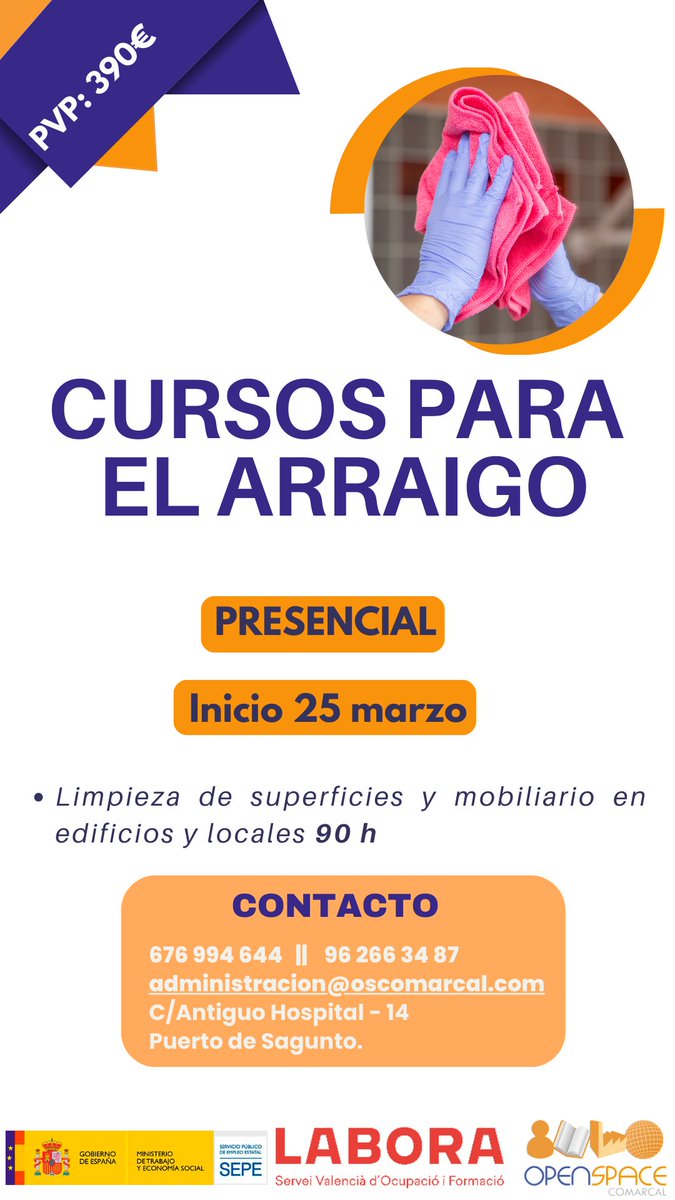 OSComarcal's tweet image. El 25 marzo iniciamos una nueva edición de CURSOS PARA EL ARRAIGO 🔜

Para más información contacta con Open Space Comarcal y reserva tu plaza 🧡

#OpenSpaceComarcal #cursosarraigo #Formaciónparaelarraigo