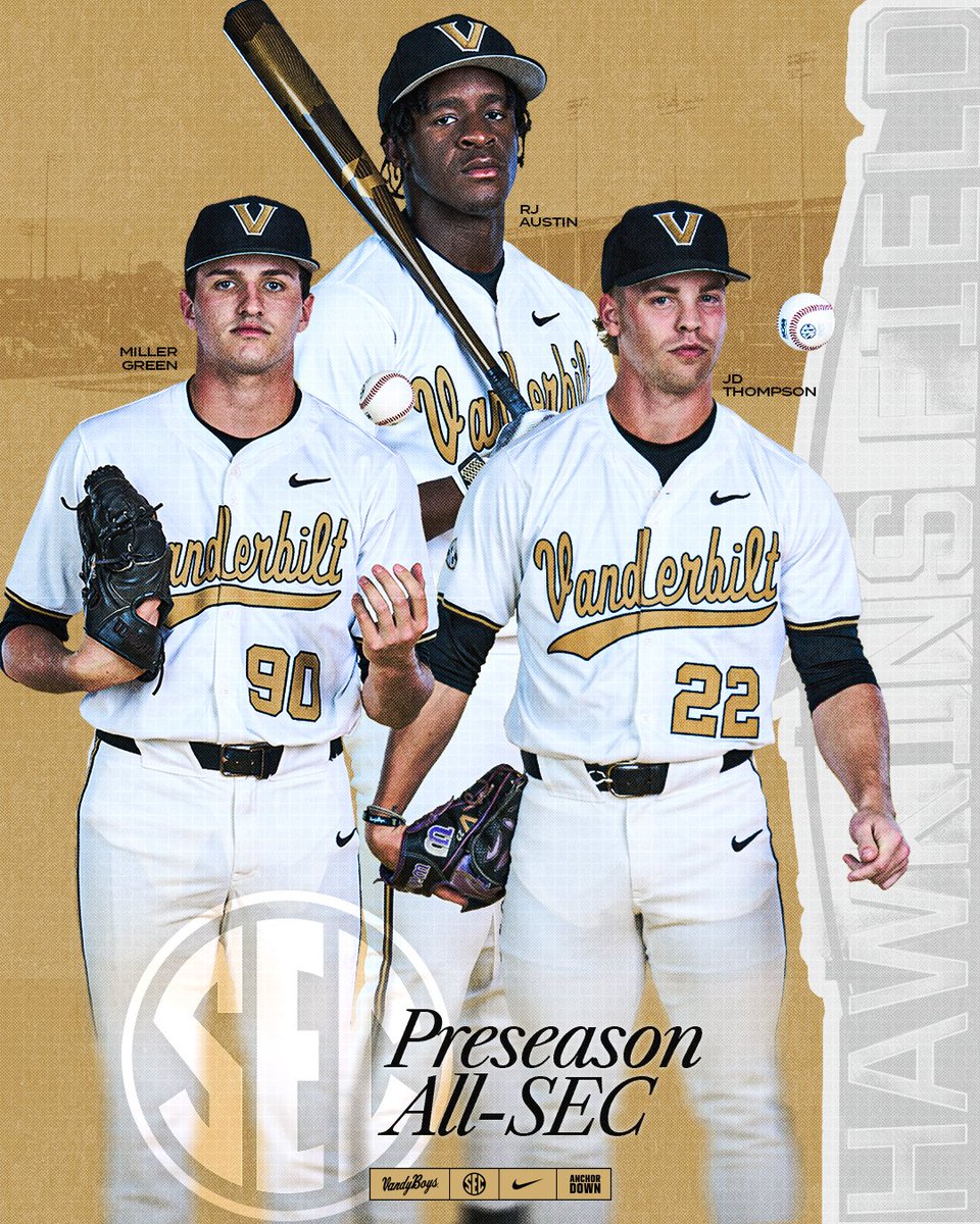 VandyBoys's tweet image. Trio of Dores earn Preseason All-@SEC honors.