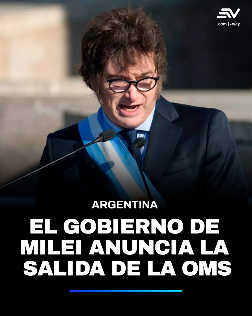 EcuavisaInforma's tweet photo. 🗣️ El Gobierno de Javier Milei anunció este miércoles que se retirará de la Organización Mundial de la Salud (OMS) por “profundas diferencias” con el organismo ��️ https://t.co/a7qIAS9PZt https://t.co/PcMkb4qPps