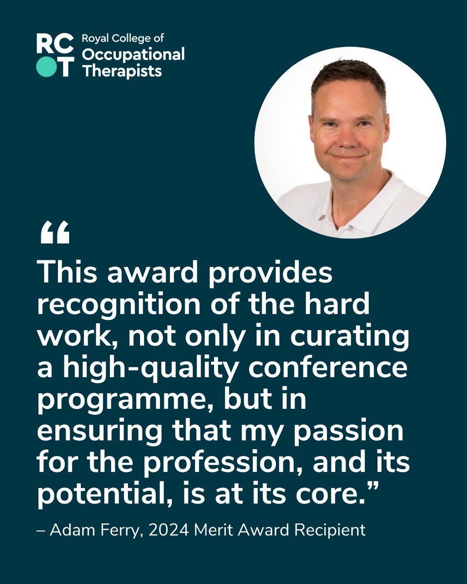 🏅 Nominate the occupational therapists you work with who make a real difference for the profession for our 2025 Fellowship and Merit Awards: bit.ly/3PA3wjS