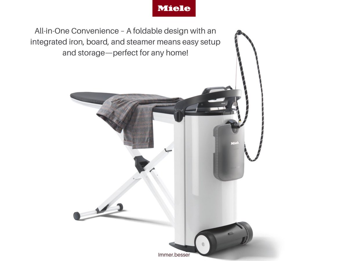 Miele_Nigeria's tweet image. Experience the difference with gentle steam care that leaves your clothes feeling fresh and looking flawless.

#miele #miele_nigeria #aplus_appliances #mielelaundry #immerbesser #fashionmaster #premiumappliances #premiumhomeappliance