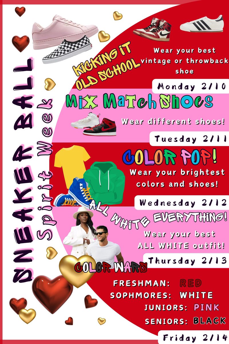 Tallwood Sneaker Ball is February 15th. Spirit Week will precede the Ball. Lemme see you put your best “foot” forward!! <a href="/TallwoodLions/">Tallwood High School</a> <a href="/TallwoodHS_Ath/">Tallwood Activities</a>