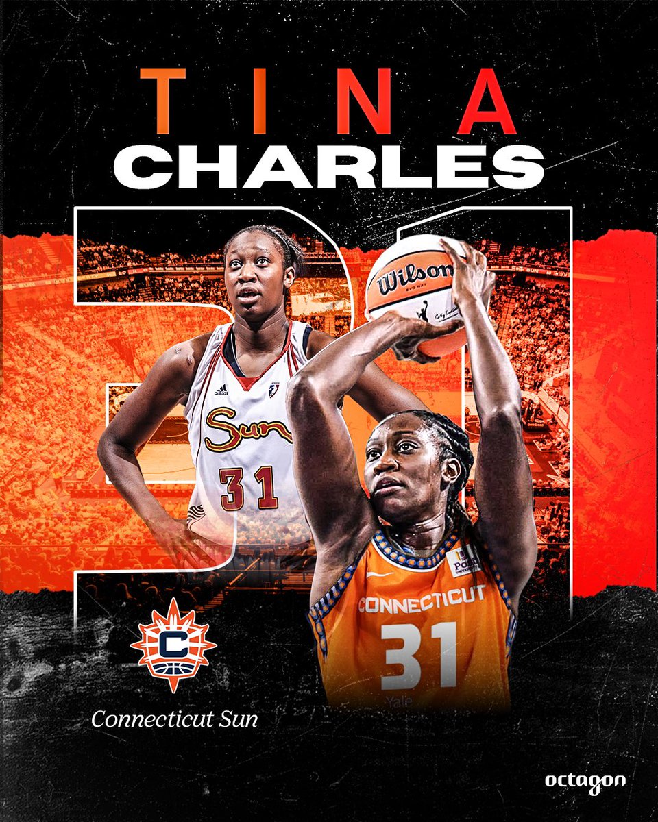 Octagon Basketball (@octagonbsktball) on Twitter photo Excited to welcome 8x @wnba All-Star, Tina Charles to the #OctagonFamily. 🙌
Tina has also recently signed a 1-year deal with the <a href="/ConnecticutSun/">Connecticut Sun</a>. ✍️
She is returning to the franchise that drafted her No. 1 overall in 2010, and where she won league MVP in 2012. 👏 Excited to welcome 8x @wnba All-Star, Tina Charles to the #OctagonFamily. 🙌
Tina has also recently signed a 1-year deal with the <a href="/ConnecticutSun/">Connecticut Sun</a>. ✍️
She is returning to the franchise that drafted her No. 1 overall in 2010, and where she won league MVP in 2012. 👏