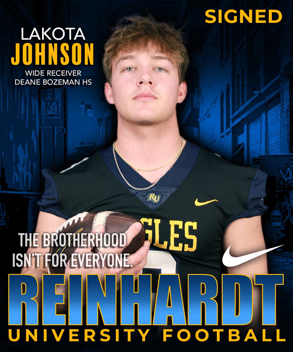 ReinhardtFB's tweet photo. Welcome to the Brotherhood Lakota Johnson‼️🦅

Position: WR
School: Deane Bozeman HS
Ht: 5’11
Wt: 179

RC: “Great Athlete, competitor, has a chance to not only contribute as a receiver but also as a returner. Brings Florida speed to Waleska, GA.” https://t.co/kglOjihjJ3