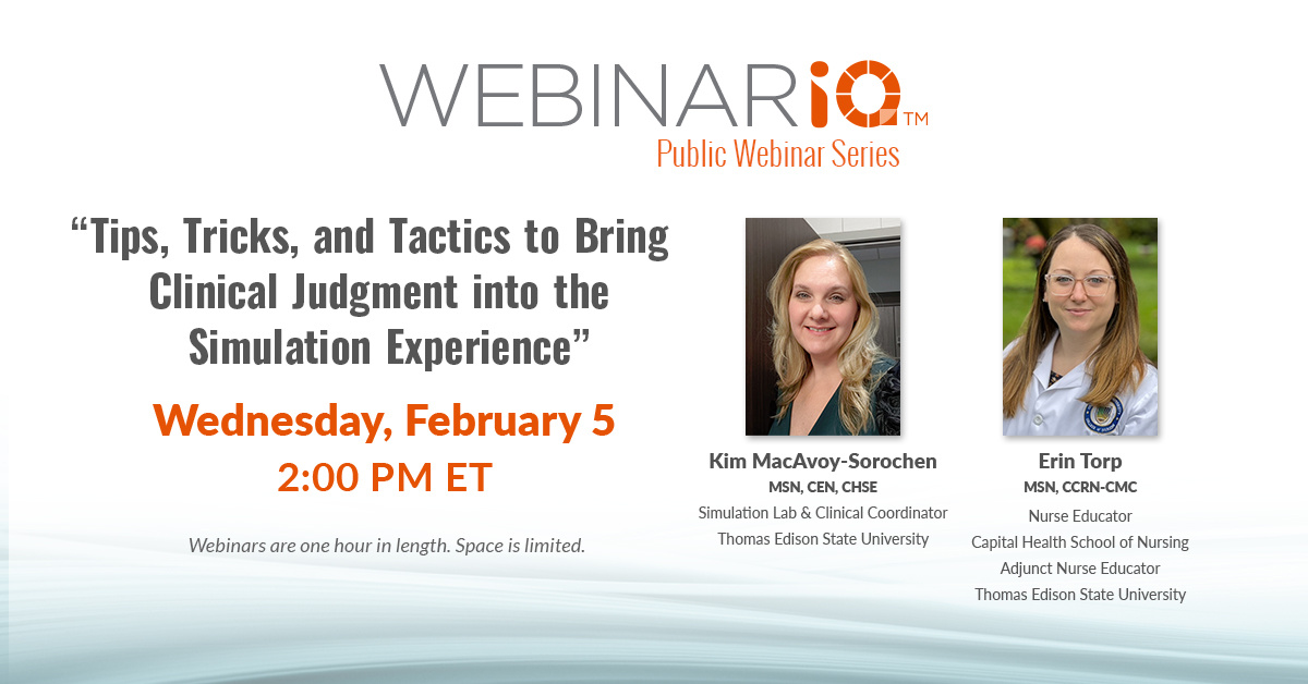 EMS_Works's tweet image. 🎉 WEBINARiQ event starting soon! Click here to join us at 2 PM EST today for the free webinar “Tips, Tricks, and Tactics to Bring Clinical Judgment into the Simulation Experience&quot; &amp;gt;&amp;gt; hubs.li/Q034vRY30

#CompetencyAndBeyond #Simulation #HealthcareTraining #ClincialSkills