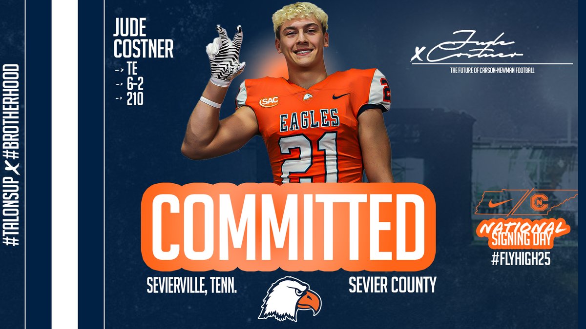 Carson-Newman Football (@cnfootball) on Twitter photo 🖋️ #️⃣3️⃣5️⃣
Jude Costner – TE – 6-2 – 210 – Sevierville, Tenn. – Sevier County - <a href="/JudeCostner/">Jude Costner</a>
📋 bit.ly/2025CNnsd
#CNNSD25 x #FlyHigh25 | #TalonsUp x <a href="/cnfootball/">Carson-Newman Football</a> x #Brotherhood 🖋️ #️⃣3️⃣5️⃣
Jude Costner – TE – 6-2 – 210 – Sevierville, Tenn. – Sevier County - <a href="/JudeCostner/">Jude Costner</a>
📋 bit.ly/2025CNnsd
#CNNSD25 x #FlyHigh25 | #TalonsUp x <a href="/cnfootball/">Carson-Newman Football</a> x #Brotherhood