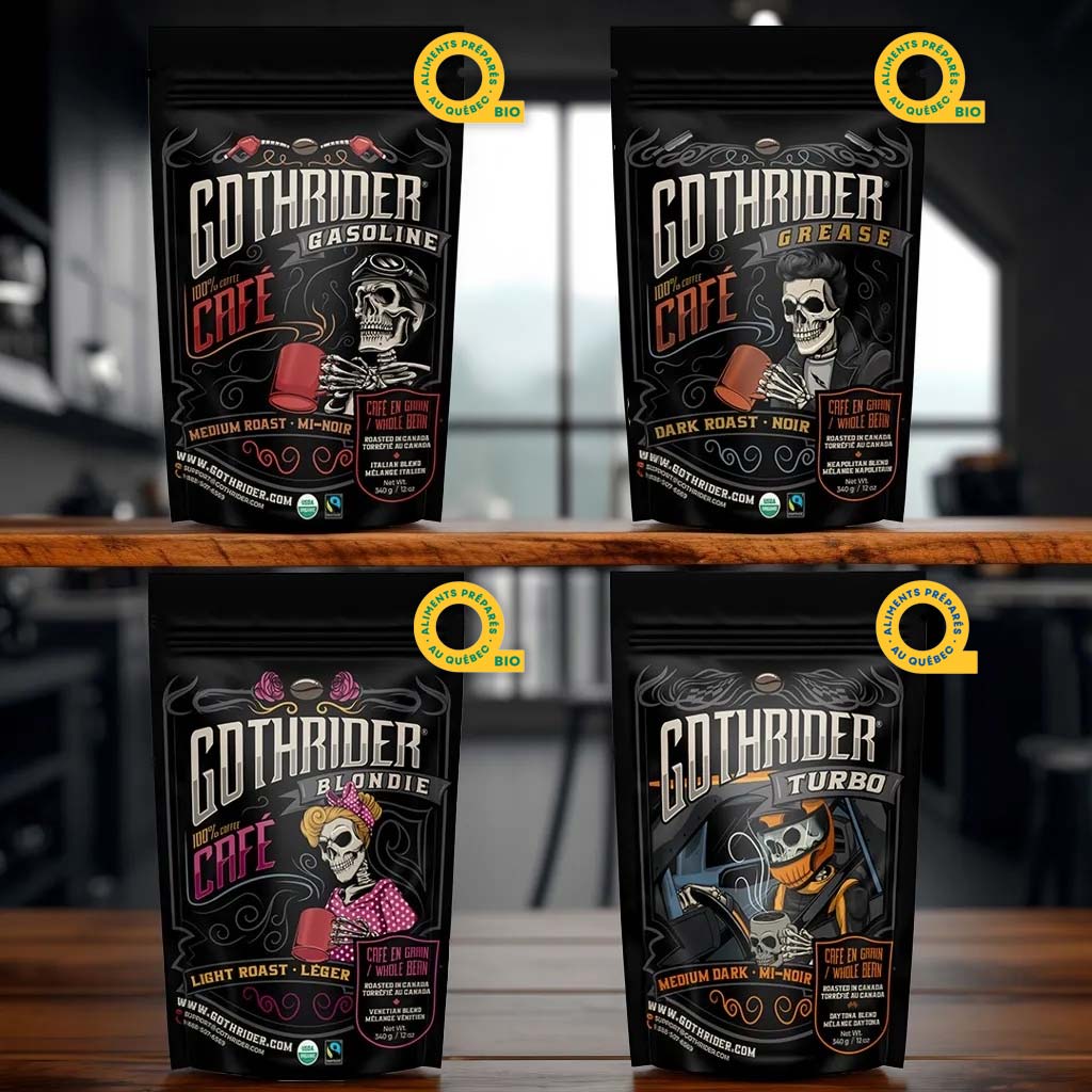 gothrider's tweet photo. Si vous ne le saviez pas encore… les cafés GothRider sont désormais approuvés par Aliments du Québec ! 🎉🔥

Mieux encore, ils sont torréfiés ici même au Québec, avec un savoir-faire artisanal qui fait toute la différence. La majorité de nos cafés sont aussi certifiés Biologiques, Équitables et Kosher, parce qu’on ne fait aucun compromis sur la qualité. ☕✨

Alors, si vous cherchez un café d’exception et que vous voulez encourager une marque locale, vous savez quoi faire !

Découvrez-les ici: https://t.co/PYKgfQzSFD