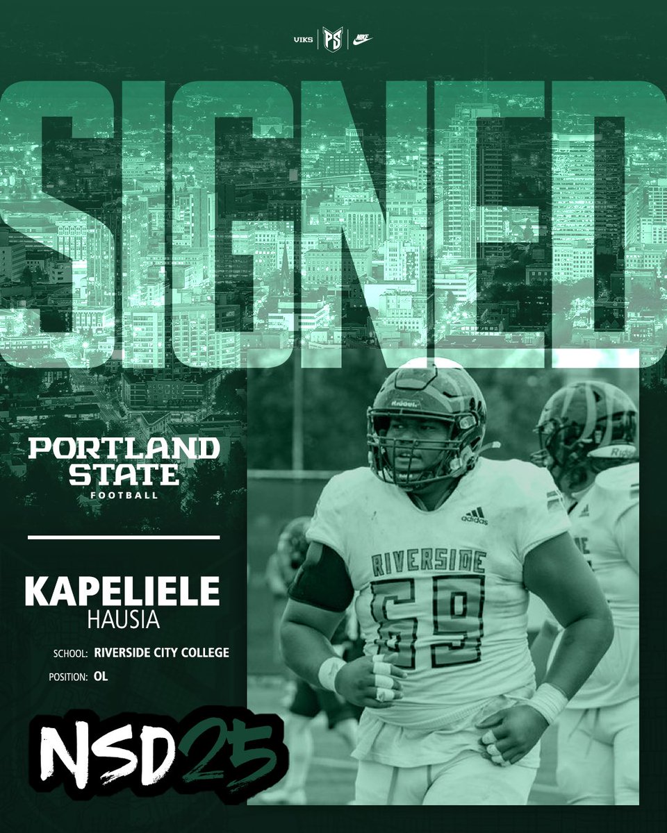 Portland State Football (@psuviksfb) on Twitter photo ๐๐๐๐๐๐ฟ โ๏ธ
Welcome to the Park Blocks, <a href="/KapelieleH/">Kapeliele Hausia</a>! #NSD25
#GoViks | #BuildTheShip ๐๐๐๐๐๐ฟ โ๏ธ
Welcome to the Park Blocks, <a href="/KapelieleH/">Kapeliele Hausia</a>! #NSD25
#GoViks | #BuildTheShip