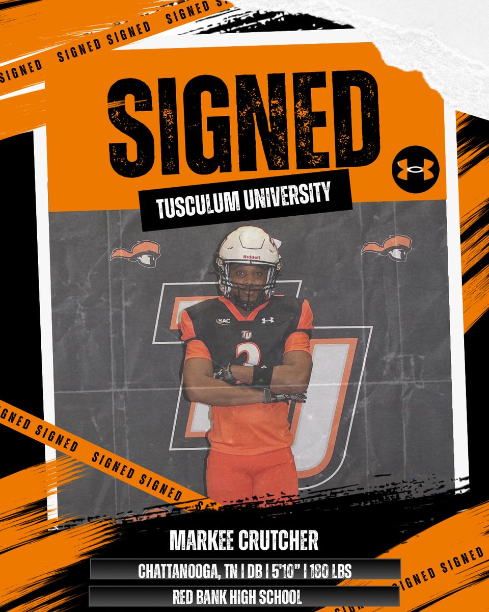 Tusculum Football (@tusculumfb) on Twitter photo SIGNED! 🖊️
Pioneer Nation, welcome our newest member of the Pioneer Family <a href="/CrutcherMarkee/">Markee Crutcher</a> 🟠⚫️
#PioneerUp #TusculumFootball SIGNED! 🖊️
Pioneer Nation, welcome our newest member of the Pioneer Family <a href="/CrutcherMarkee/">Markee Crutcher</a> 🟠⚫️
#PioneerUp #TusculumFootball