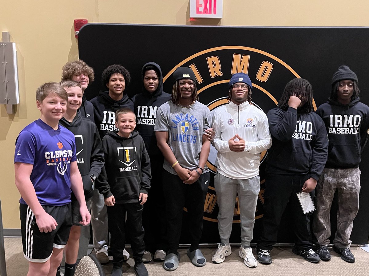 Baseballirmo's tweet photo. Great day for Irmo Baseball as two more will be moving on to the next level.  Congrats to @JayFray803 Jayllen Fray and @Elliott_g24 Elliott Graham! 

@irmoathletics @IrmoHigh @SpringHillHS @CokerU_Baseball @UsclBaseball1 @IrmoYJC https://t.co/XReRHrj5mm