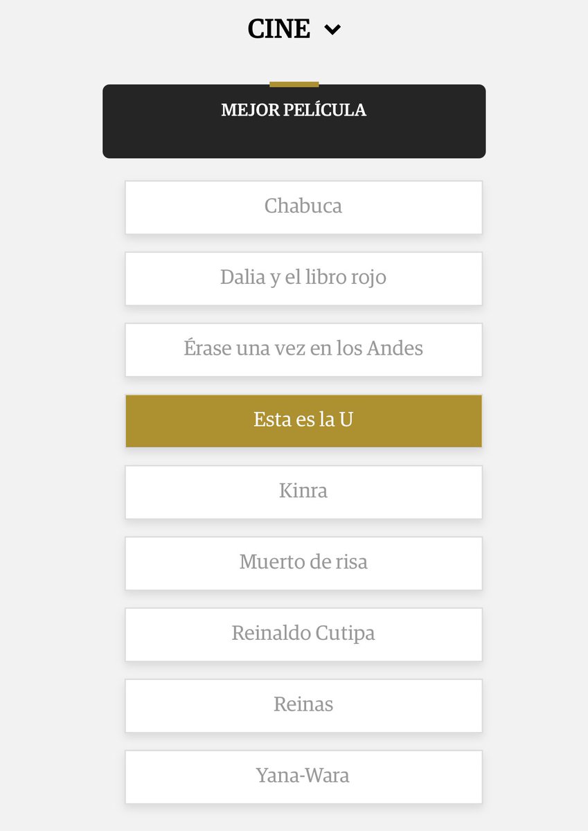 🚨"ESTA ES LA U" está participando en los premios luces de El Comercio en la categoría “Mejor película”. 💛

Vayan a votar aquí ➡️ elcomercio.pe/premios-luces