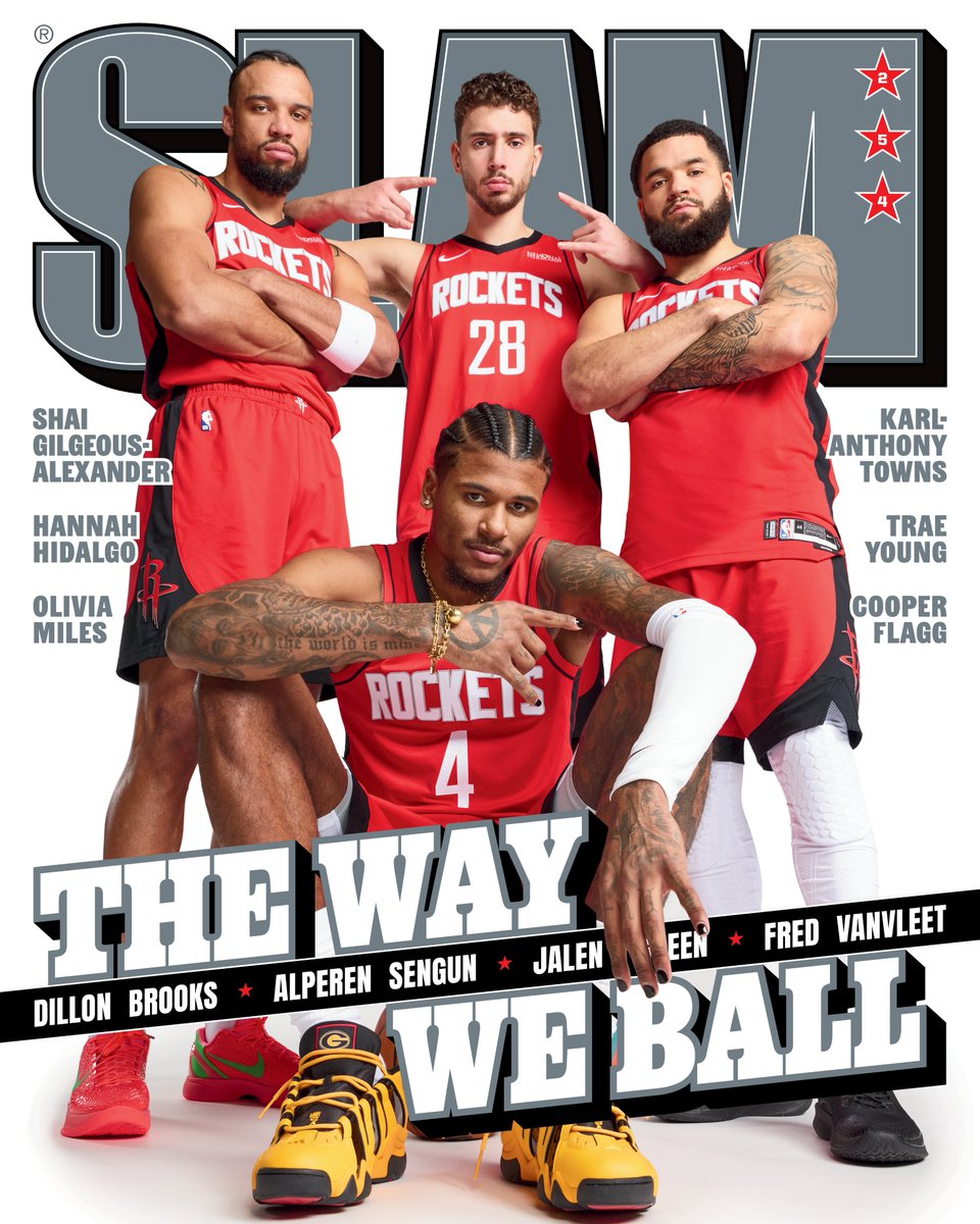 HoustonRockets's tweet image. The Rockets cover @SLAMonline 254! 🔥