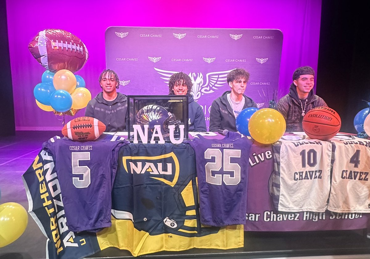 Chandler Hovik (@coachhovik) on Twitter photo Special morning for our guys <a href="/Mj3stix/">Mckenneth Woodberry</a> and <a href="/peytonstokes13/">Peyton Stokes</a> as they both signed with NAU 🏈 Was an honor to coach you guys for your senior year 💜 Showed that you can make it happen at Chavez. Incredibly proud of you both 😈
Neighborhood heroes! #ChavezMade Special morning for our guys <a href="/Mj3stix/">Mckenneth Woodberry</a> and <a href="/peytonstokes13/">Peyton Stokes</a> as they both signed with NAU 🏈 Was an honor to coach you guys for your senior year 💜 Showed that you can make it happen at Chavez. Incredibly proud of you both 😈
Neighborhood heroes! #ChavezMade